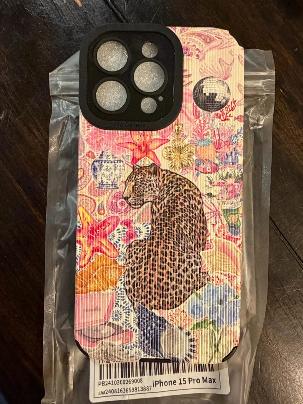 Leopard Print Floral iPhone 15 Pro Max - Romantic Soft Silicone Phone Case